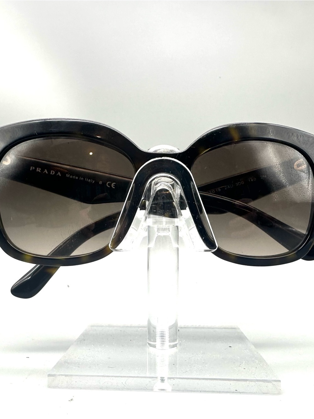 Prada SPR 24Q Sunglasses Womens Dark Tortoise Havana Square Logo 53-19-140